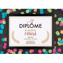 Affiche diplôme fêtard - Choix du format - Vendu sans le cadre