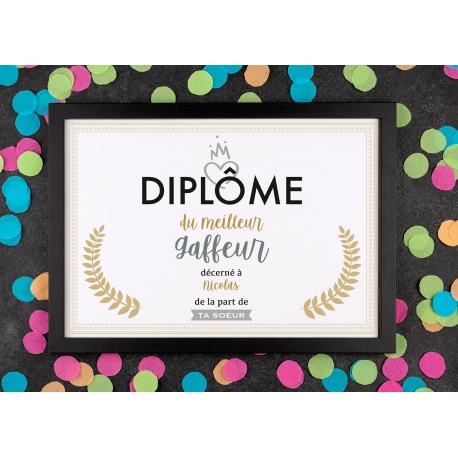 Affiche diplôme gaffeur - Choix du format - Vendu sans le cadre