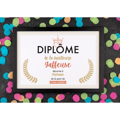 Affiche diplôme gaffeuse - Choix du format - Vendu sans le cadre