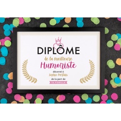 Affiche diplôme humoriste - Choix du format - Vendu sans le cadre