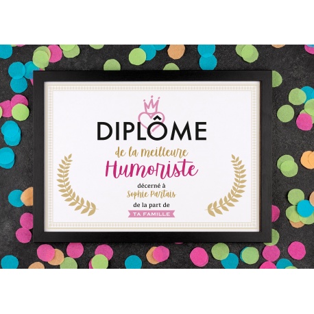 Affiche diplôme humoriste - Choix du format - Vendu sans le cadre
