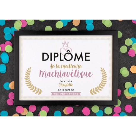 Affiche diplôme machiavélique - Choix du format - Vendu sans le cadre