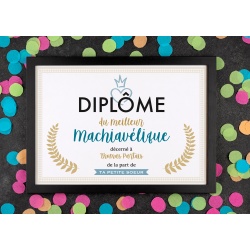 Affiche diplôme machiavélique - Choix du format - Vendu sans le cadre