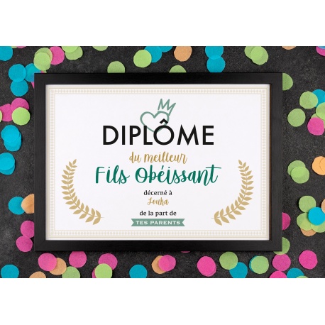 Affiche diplôme obéissant - Choix du format - Vendu sans le cadre