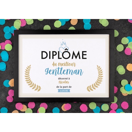 Affiche diplôme gentleman - Choix du format - Vendu sans le cadre