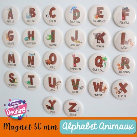 Magnet alphabet des animaux - 50 mm